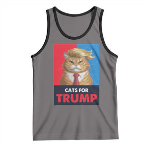 Cats For Trump Tank Top Funny Cat Trump American President 2024 TS09 Deep Heather Black Print Your Wear