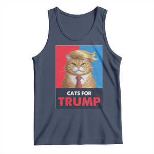 Cats For Trump Tank Top Funny Cat Trump American President 2024 TS09 Navy Print Your Wear