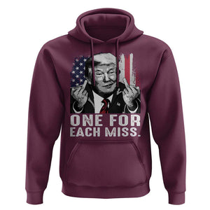 Trump Failed Assassination Hoodie One For Each Miss Middle Finger TS09 Maroon Print Your Wear