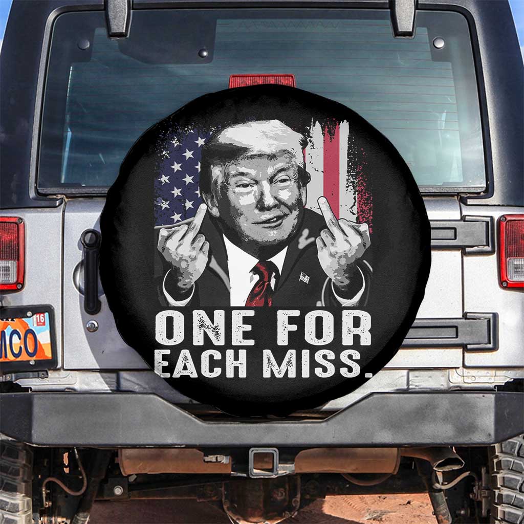 Trump Failed Assassination Spare Tire Cover One For Each Miss Middle Finger TS09 No hole Black Print Your Wear
