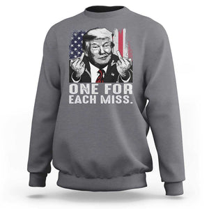 Trump Failed Assassination Sweatshirt One For Each Miss Middle Finger TS09 Charcoal Print Your Wear
