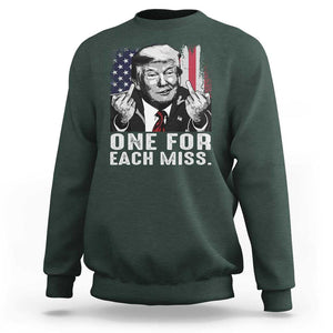Trump Failed Assassination Sweatshirt One For Each Miss Middle Finger TS09 Dark Forest Green Print Your Wear
