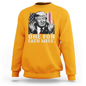 Trump Failed Assassination Sweatshirt One For Each Miss Middle Finger TS09 Gold Print Your Wear