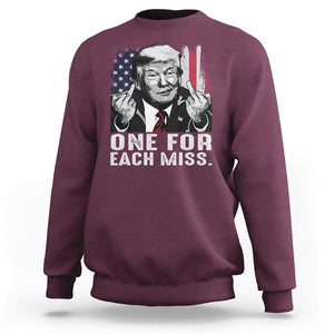 Trump Failed Assassination Sweatshirt One For Each Miss Middle Finger TS09 Maroon Print Your Wear