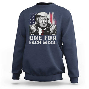 Trump Failed Assassination Sweatshirt One For Each Miss Middle Finger TS09 Navy Print Your Wear