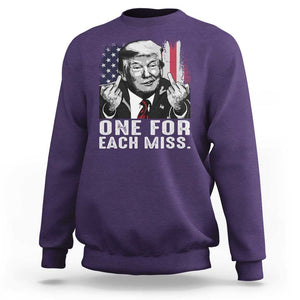 Trump Failed Assassination Sweatshirt One For Each Miss Middle Finger TS09 Purple Print Your Wear