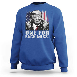 Trump Failed Assassination Sweatshirt One For Each Miss Middle Finger TS09 Royal Blue Print Your Wear