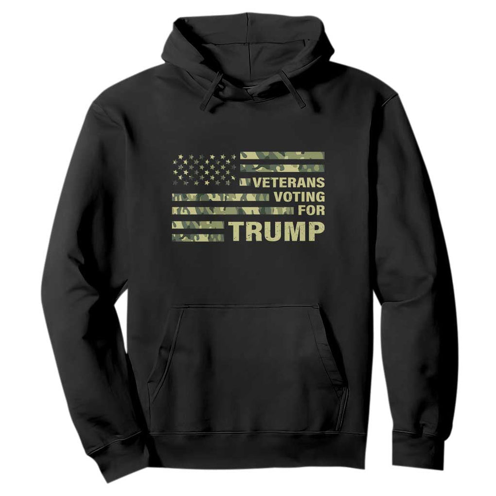 Veterans For Trump 2024 Hoodie Retro American Flag Millitary TS09 Black Print Your Wear