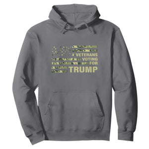 Veterans For Trump 2024 Hoodie Retro American Flag Millitary TS09 Charcoal Print Your Wear