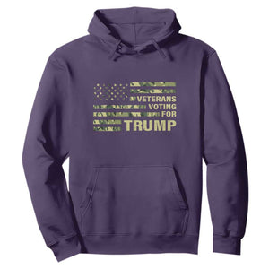 Veterans For Trump 2024 Hoodie Retro American Flag Millitary TS09 Purple Print Your Wear