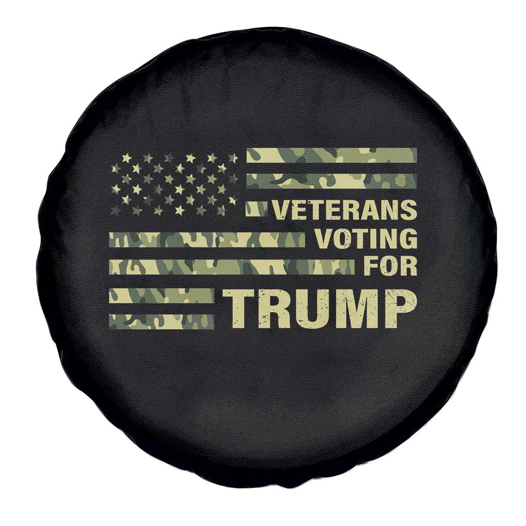 Veterans For Trump 2024 Spare Tire Cover Retro American Flag Millitary TS09 Print Your Wear