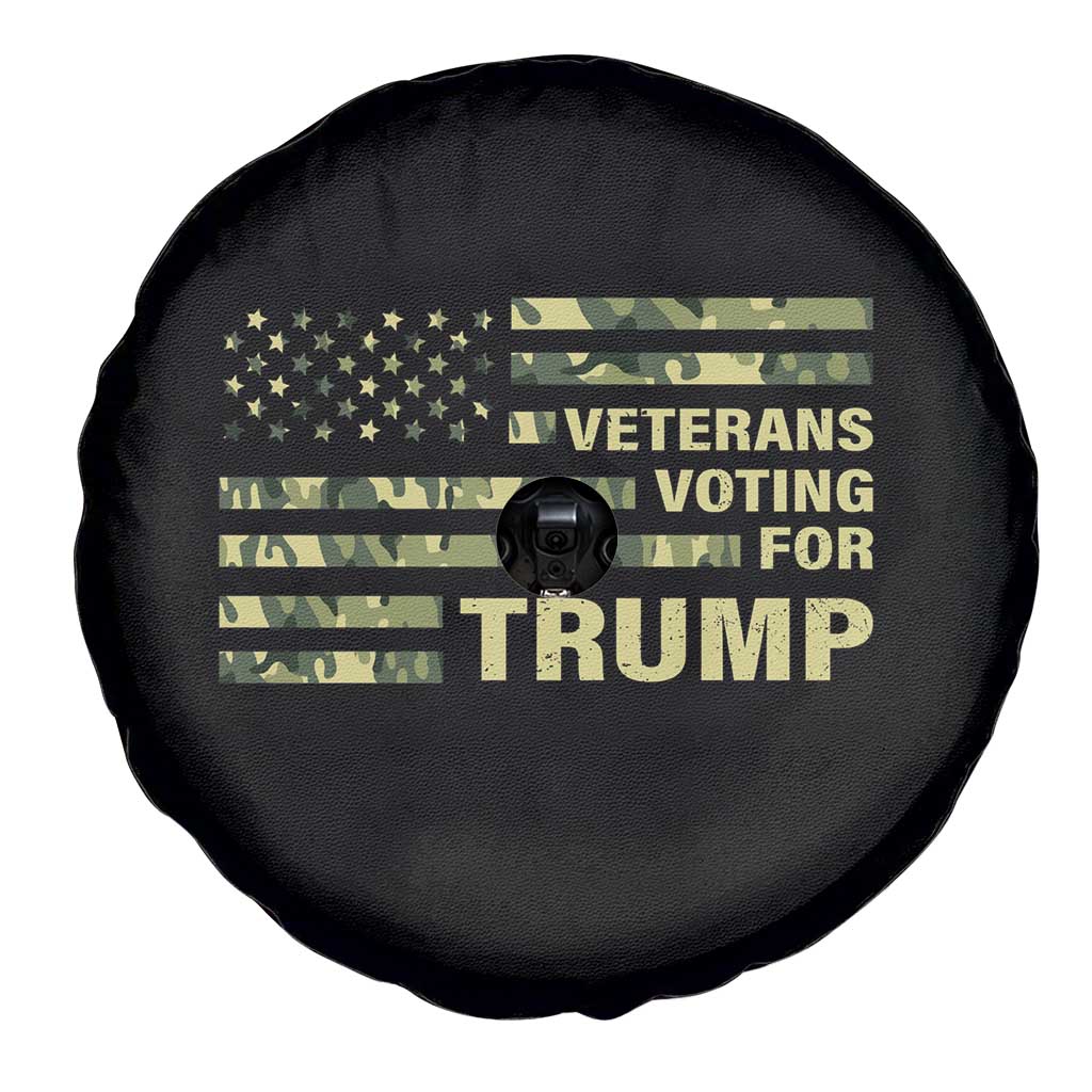 Veterans For Trump 2024 Spare Tire Cover Retro American Flag Millitary TS09 Print Your Wear