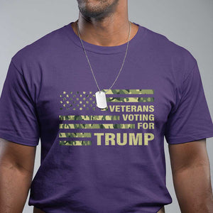 Veterans For Trump 2024 T Shirt Retro American Flag Millitary TS09 Purple Print Your Wear