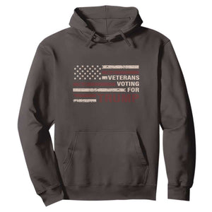 Veterans For Trump 2024 Hoodie Camo American Flag Millitary TS09 Dark Chocolate Print Your Wear