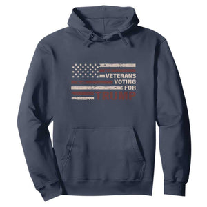 Veterans For Trump 2024 Hoodie Camo American Flag Millitary TS09 Navy Print Your Wear