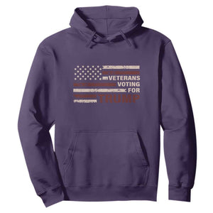 Veterans For Trump 2024 Hoodie Camo American Flag Millitary TS09 Purple Print Your Wear