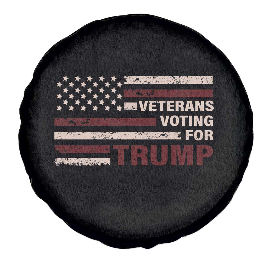 Veterans For Trump 2024 Spare Tire Cover Camo American Flag Millitary TS09 Print Your Wear