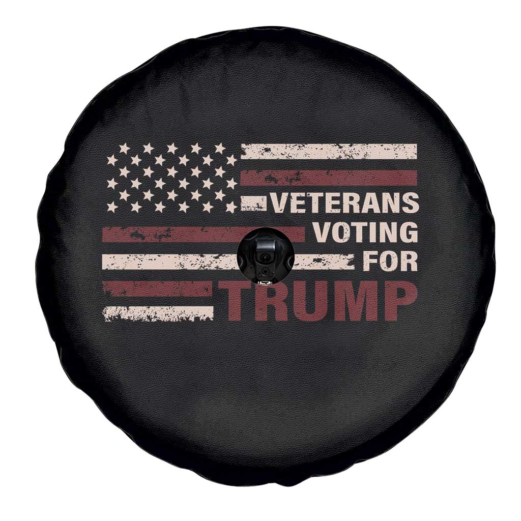 Veterans For Trump 2024 Spare Tire Cover Camo American Flag Millitary TS09 Print Your Wear