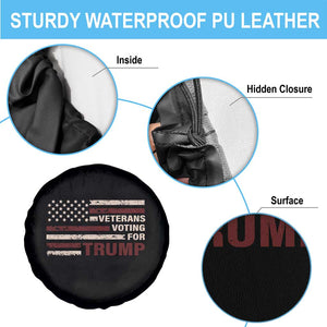 Veterans For Trump 2024 Spare Tire Cover Camo American Flag Millitary TS09 Print Your Wear