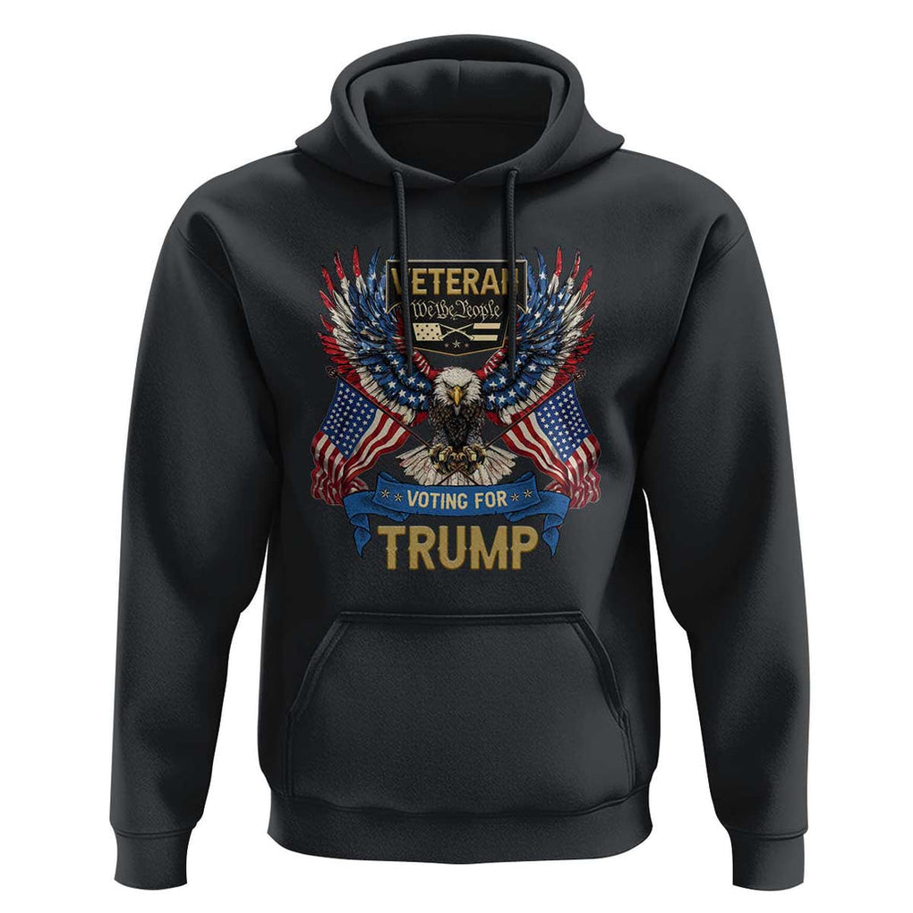 Veteran Voting For Trump Hoodie Eagle American Flag We The People TS09 Black Print Your Wear