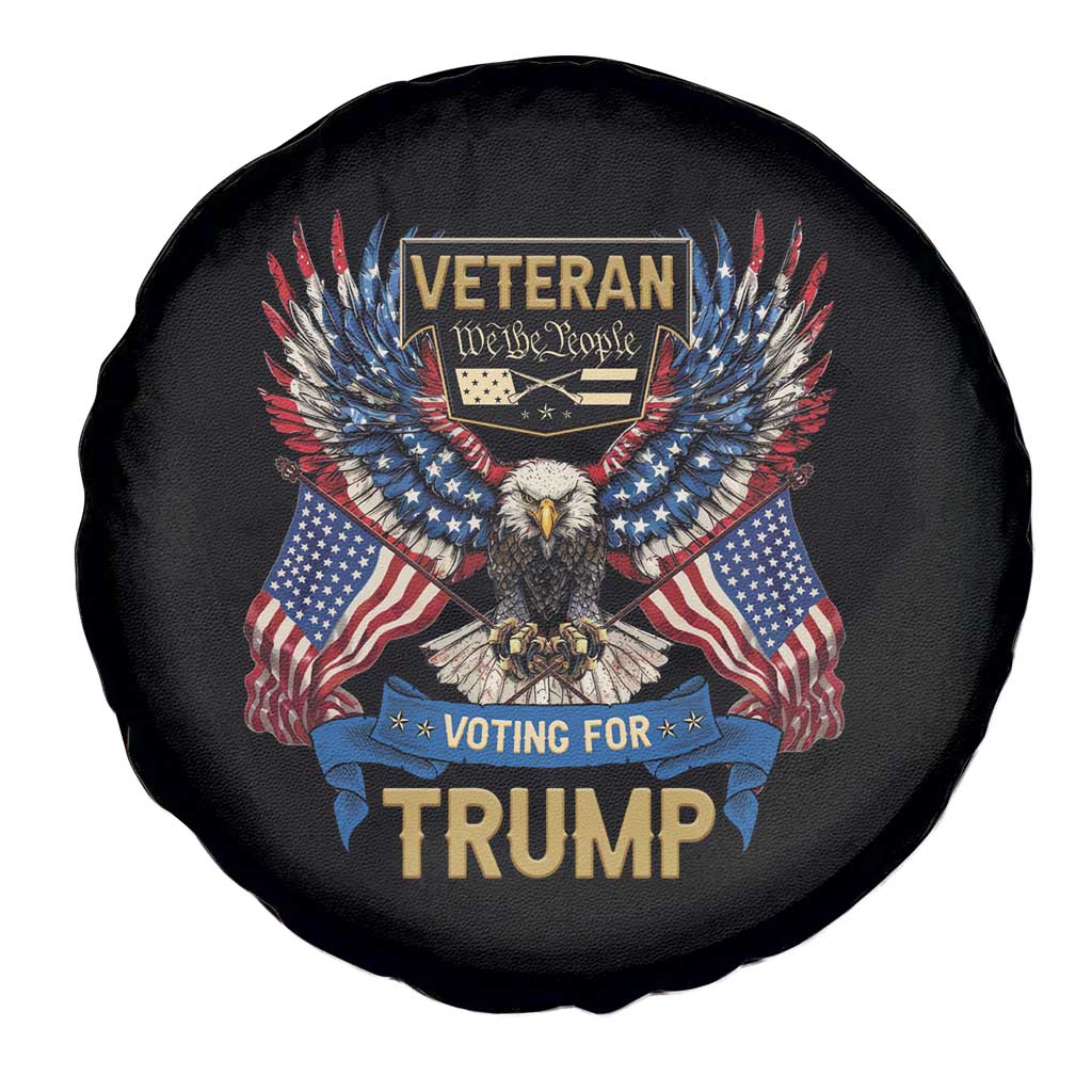Veteran Voting For Trump Spare Tire Cover Eagle American Flag We The People TS09 Print Your Wear