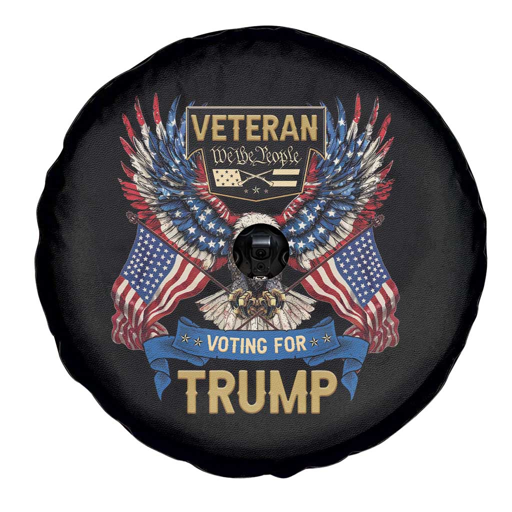 Veteran Voting For Trump Spare Tire Cover Eagle American Flag We The People TS09 Print Your Wear