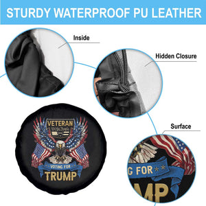 Veteran Voting For Trump Spare Tire Cover Eagle American Flag We The People TS09 Print Your Wear
