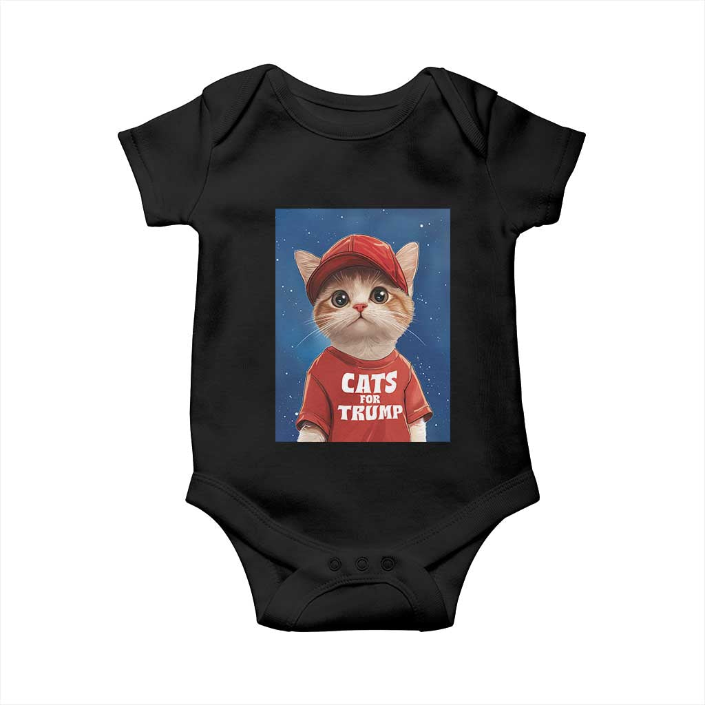 Trump Cat Baby Onesie Cute Cats For Trump American President TS09 Black Print Your Wear