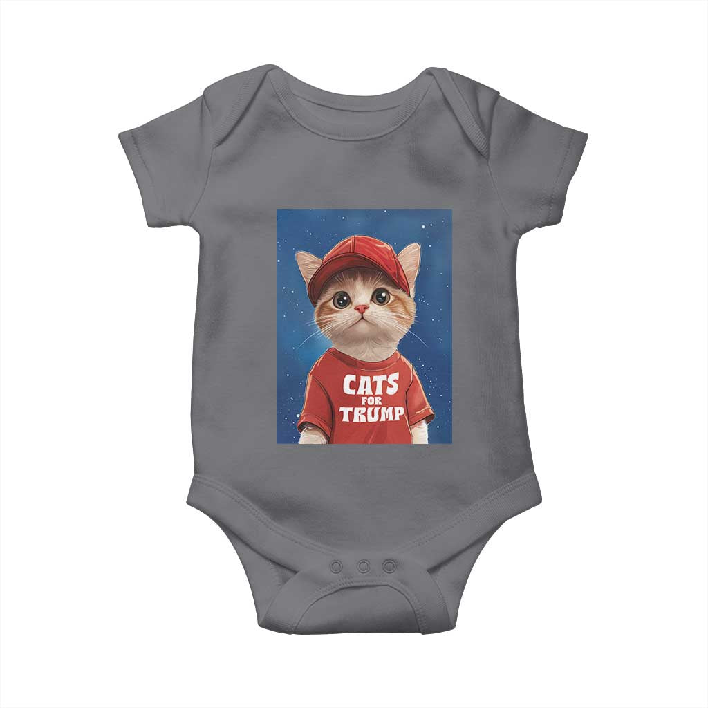 Trump Cat Baby Onesie Cute Cats For Trump American President TS09 Charcoal Print Your Wear