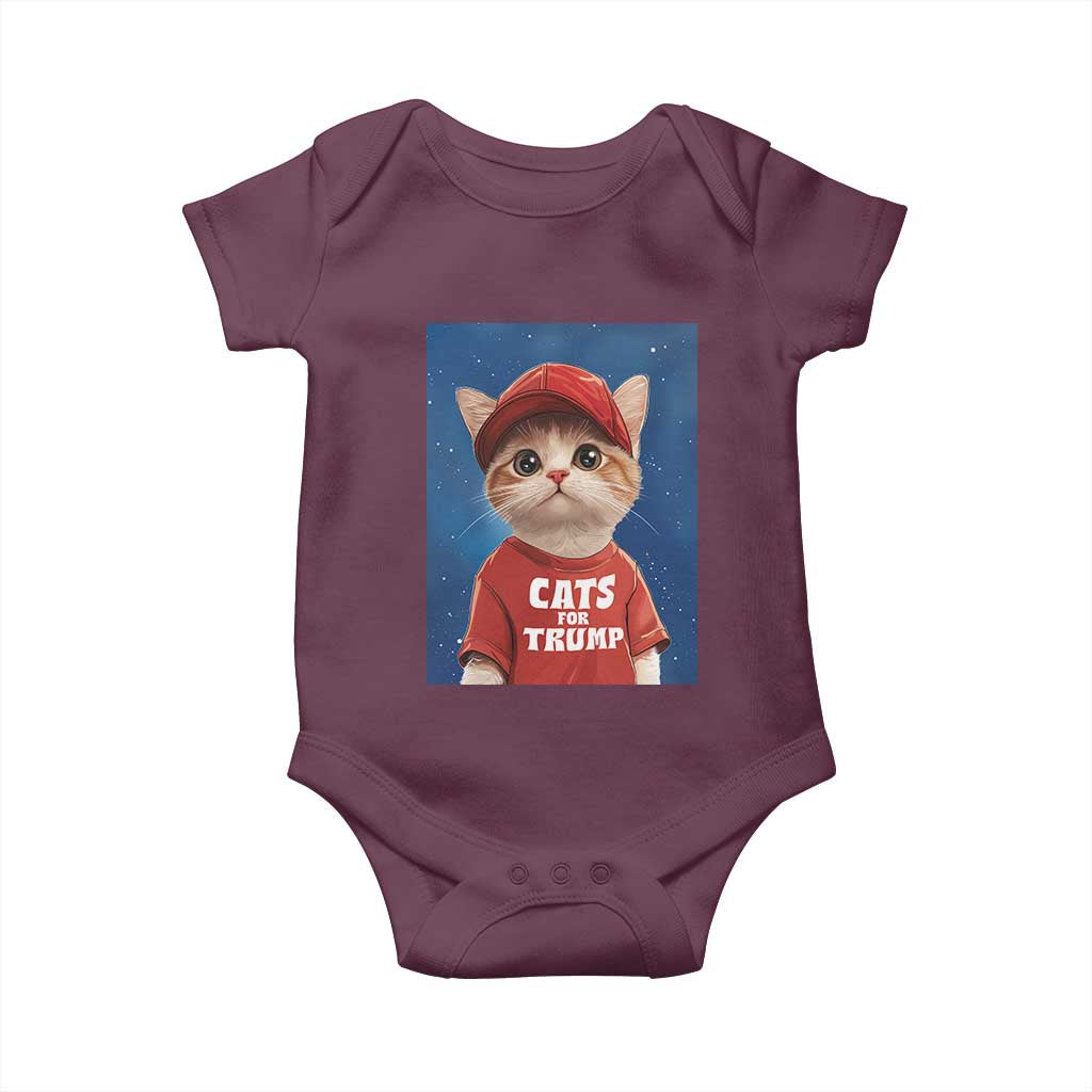 Trump Cat Baby Onesie Cute Cats For Trump American President TS09 Maroon Print Your Wear
