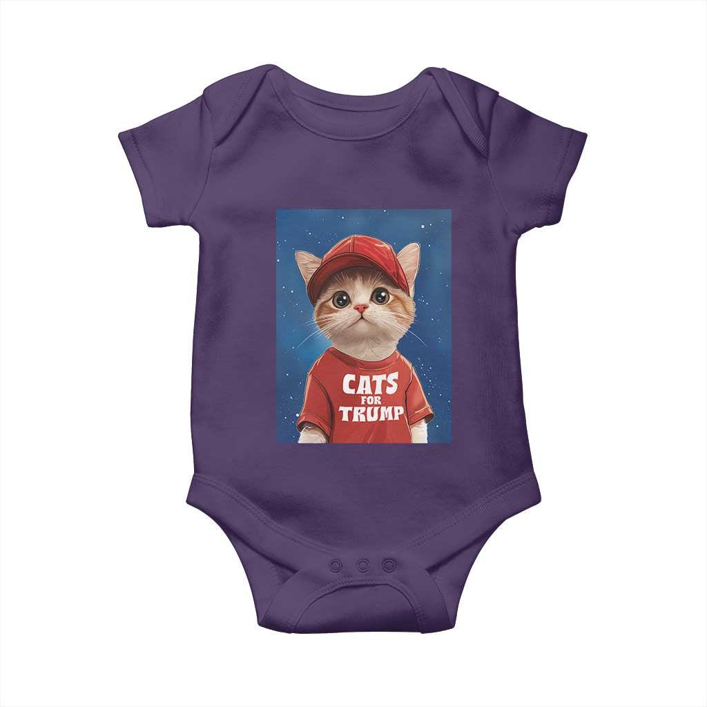 Trump Cat Baby Onesie Cute Cats For Trump American President TS09 Purple Print Your Wear