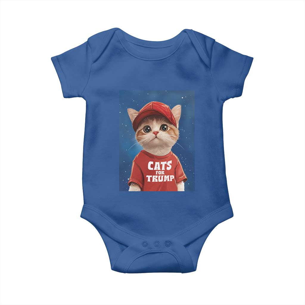 Trump Cat Baby Onesie Cute Cats For Trump American President TS09 Royal Blue Print Your Wear