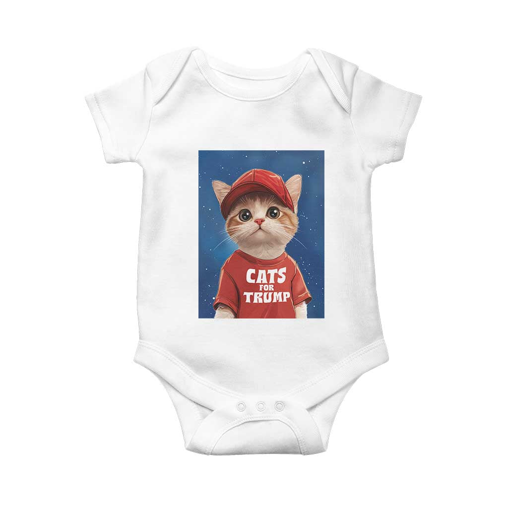 Trump Cat Baby Onesie Cute Cats For Trump American President TS09 White Print Your Wear