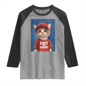 Trump Cat Raglan Shirt Cute Cats For Trump American President TS09 Sport Gray Black Print Your Wear