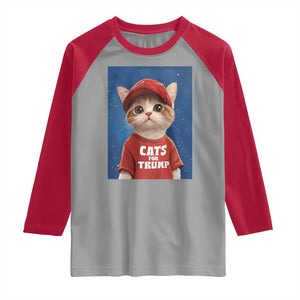 Trump Cat Raglan Shirt Cute Cats For Trump American President TS09 Sport Gray Red Print Your Wear