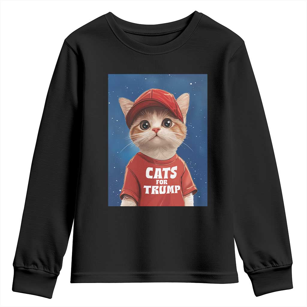 Trump Cat Youth Sweatshirt Cute Cats For Trump American President TS09 Black Print Your Wear