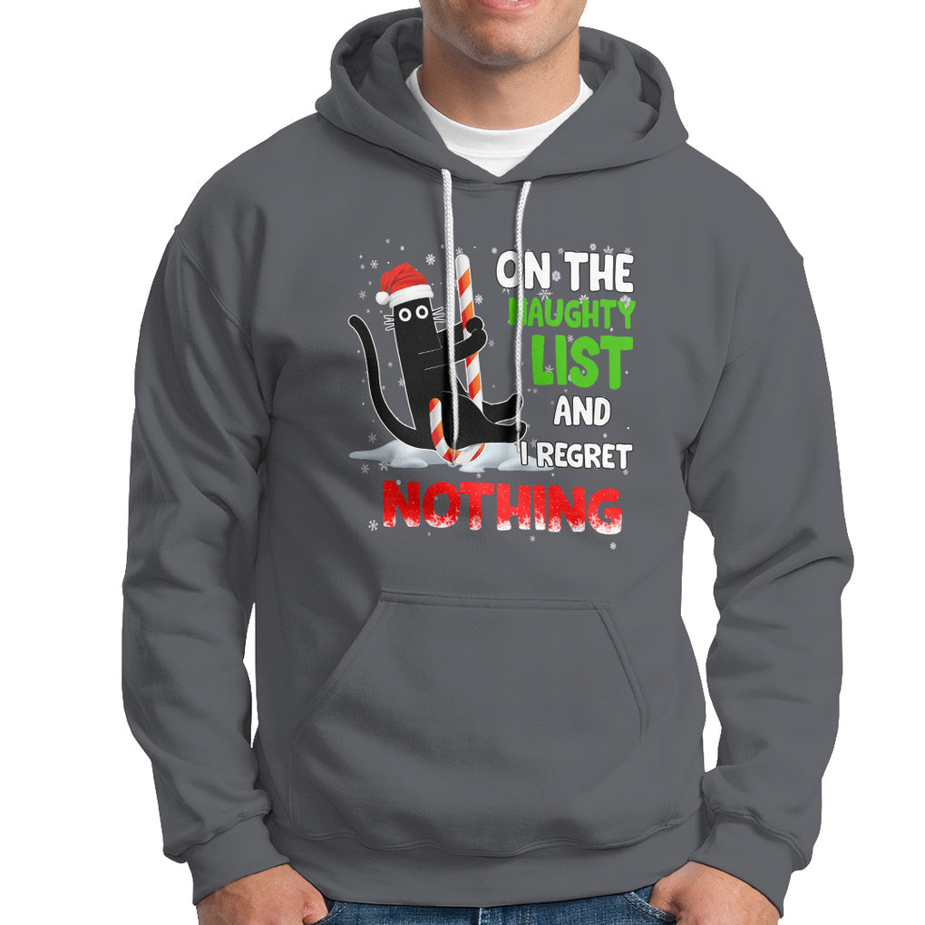 On The Naughty List And I Regret Nothing Funny Cat Lover Hoodie TS09 Printyourwear