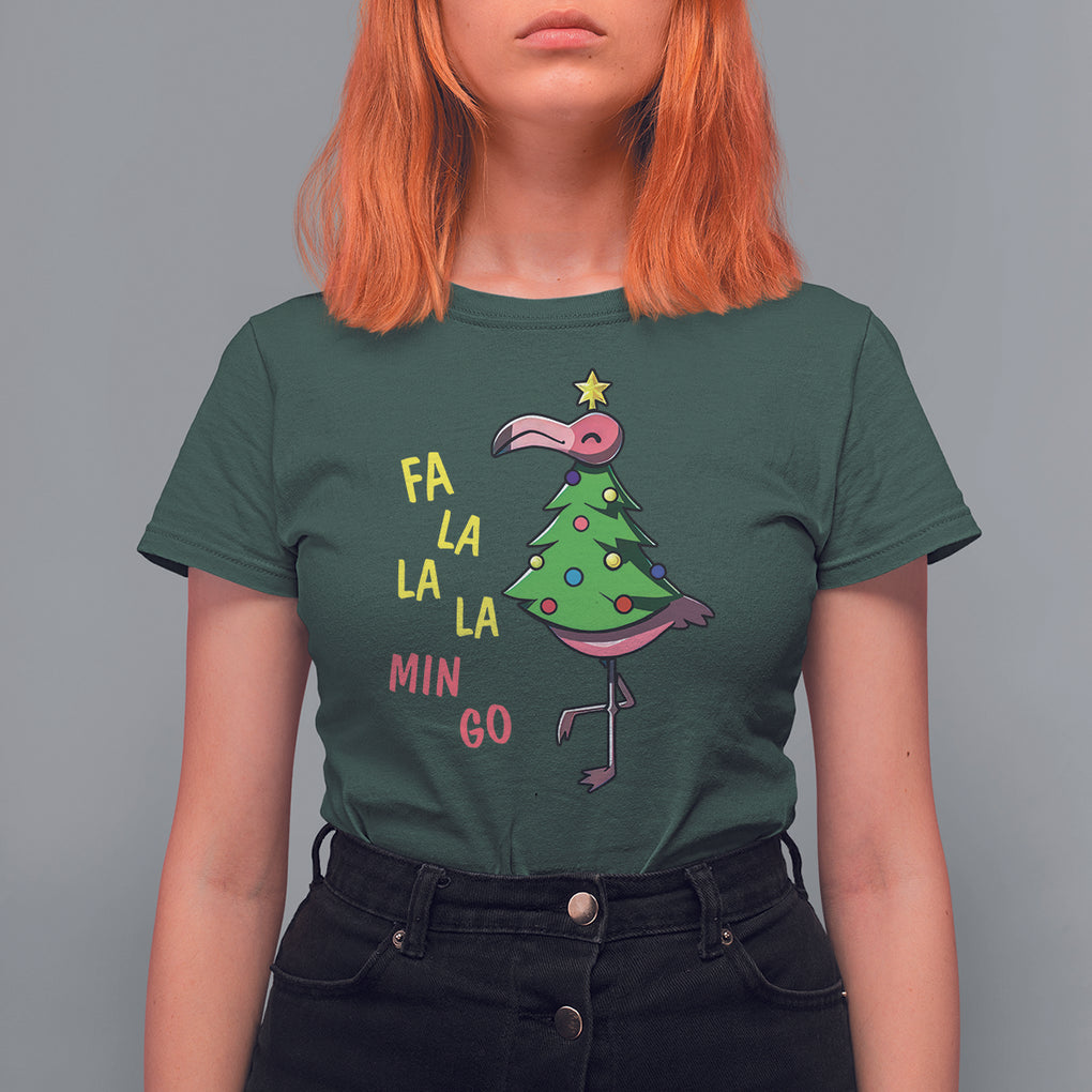 Fa La La Mingo Flamingo Hawaiian Christmas Tree T Shirt TS09 Printyourwear