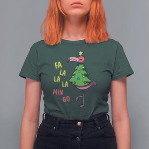 Fa La La Mingo Flamingo Hawaiian Christmas Tree T Shirt TS09 Printyourwear