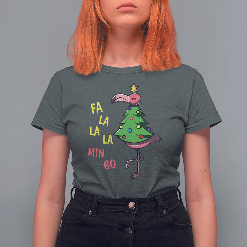Fa La La Mingo Flamingo Hawaiian Christmas Tree T Shirt TS09 Printyourwear