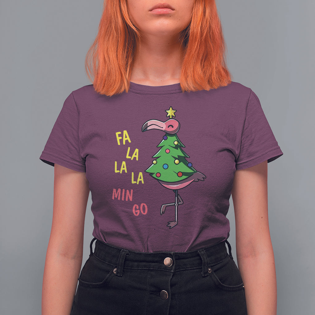 Fa La La Mingo Flamingo Hawaiian Christmas Tree T Shirt TS09 Printyourwear