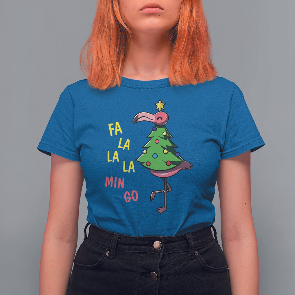 Fa La La Mingo Flamingo Hawaiian Christmas Tree T Shirt TS09 Printyourwear