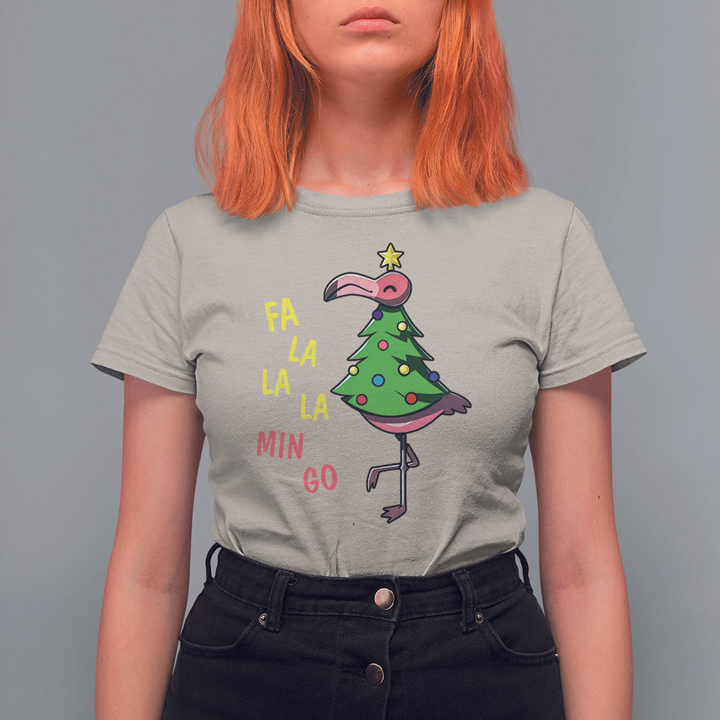 Fa La La Mingo Flamingo Hawaiian Christmas Tree T Shirt TS09 Printyourwear