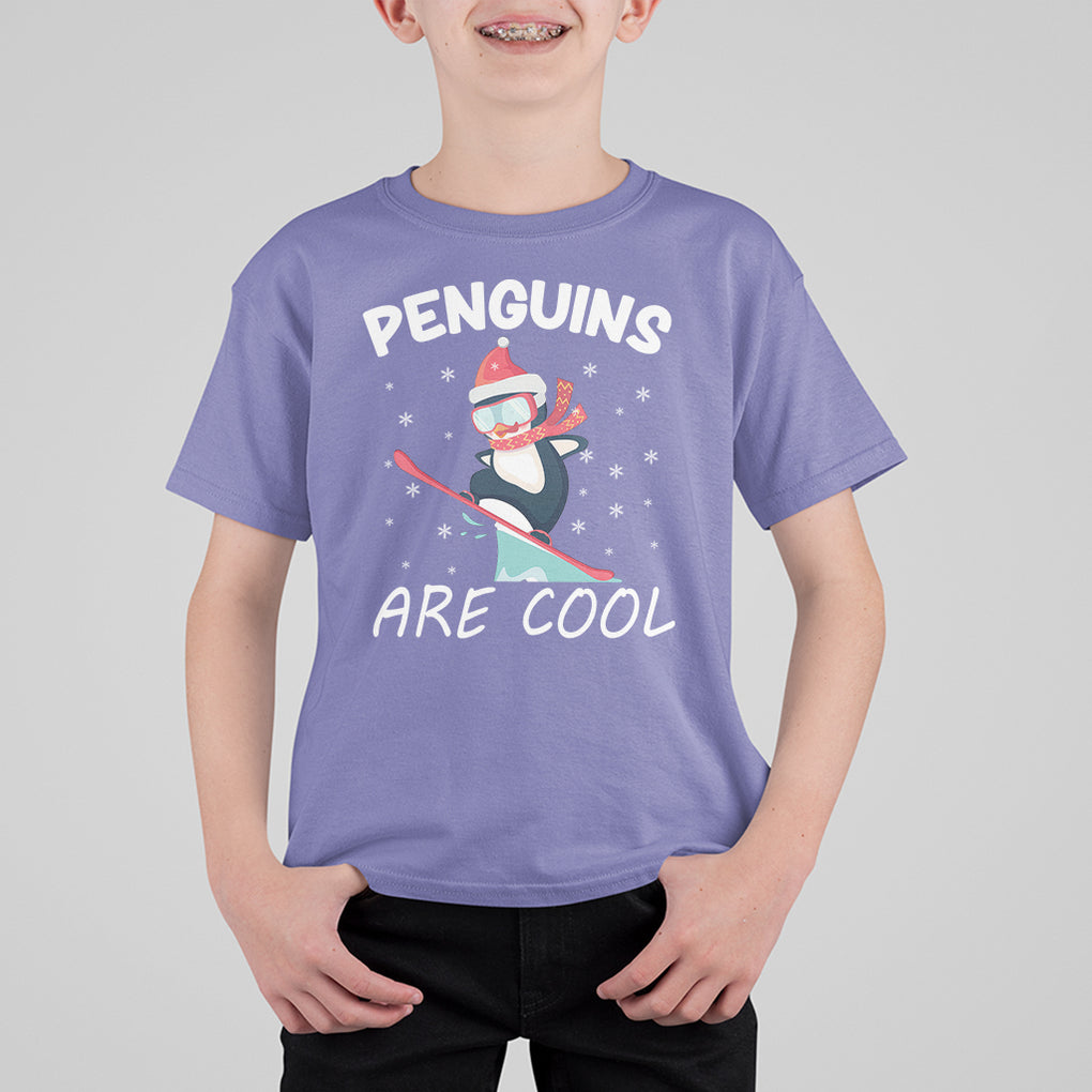 Penguins Are Cool With Snowboard Winter Xmas T Shirt For Kid TS09 Printyourwear