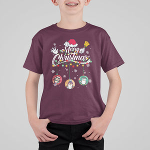 Mini Penguin With Xmas Light Ornaments Balls Merry Christmas T Shirt For Kid TS09 Printyourwear