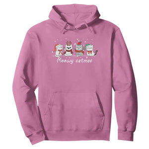 Xmas Cat Hoodie Meowy Catmas Cute Cat Santa Hat TS09 Azalea Print Your Wear