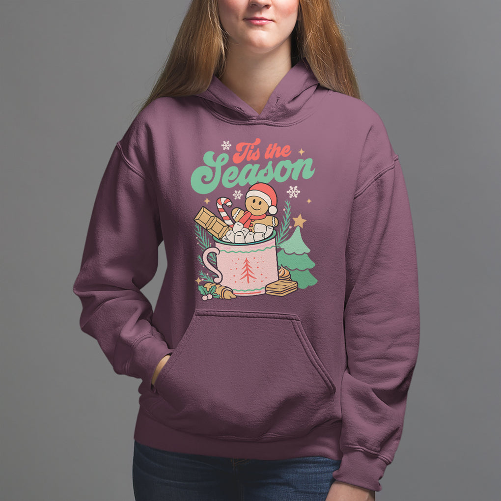 Tis The Season Groovy Retro Christmas Gingerbread Hot Cocoa Hoodie TS09 Printyourwear