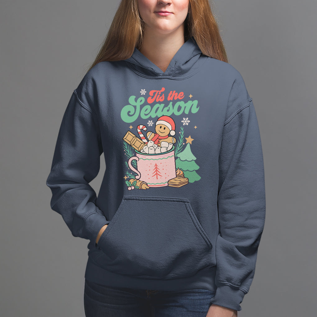 Tis The Season Groovy Retro Christmas Gingerbread Hot Cocoa Hoodie TS09 Printyourwear
