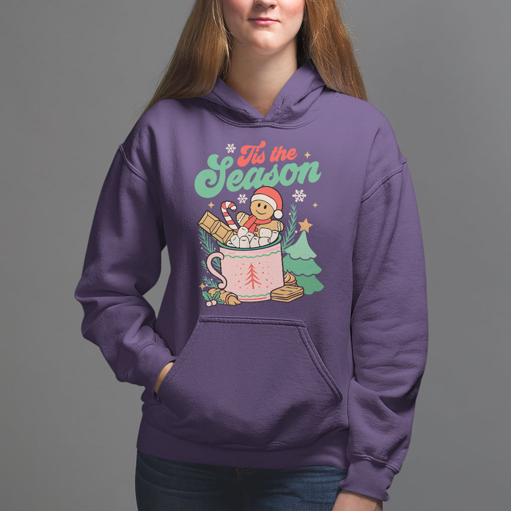 Tis The Season Groovy Retro Christmas Gingerbread Hot Cocoa Hoodie TS09 Printyourwear