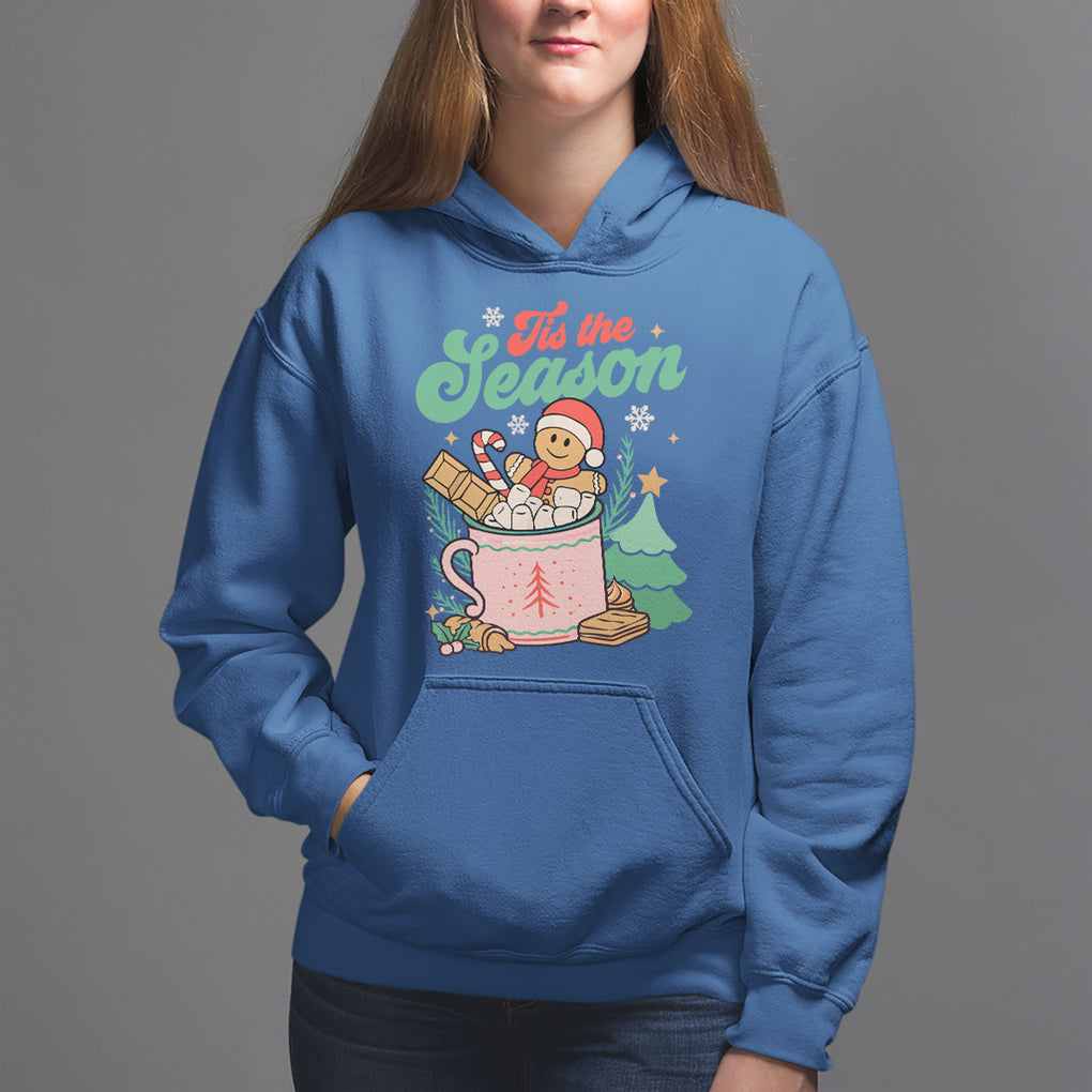 Tis The Season Groovy Retro Christmas Gingerbread Hot Cocoa Hoodie TS09 Printyourwear
